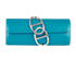 Egee Clutch In Tadelakt Bleu Izmir, front view